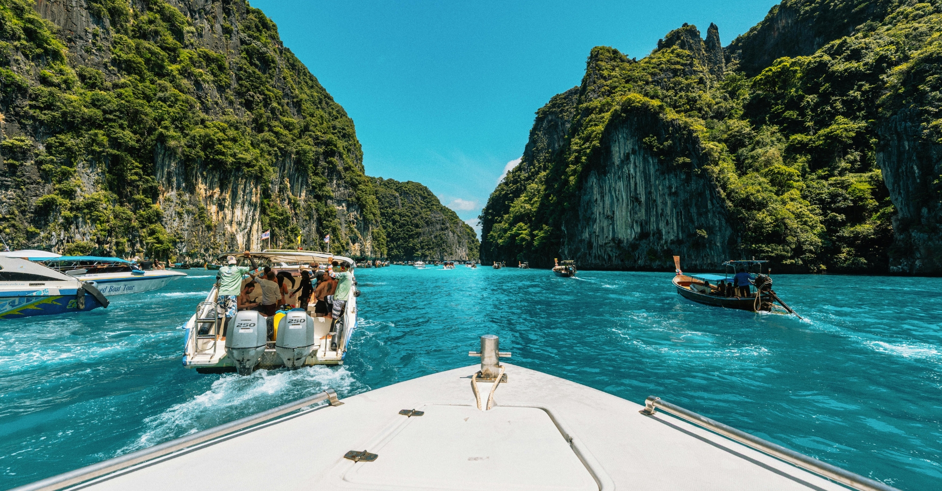 Pileh Lagoon Phi Phi Leh Krabi Thailand turquoise water limestone cliffs snorkeling paradise